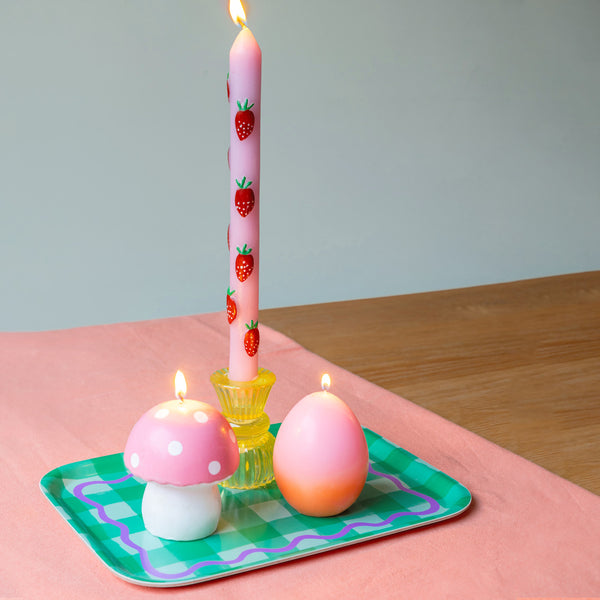 Talking Tables Pink & Orange Ombre Egg Shaped Candle