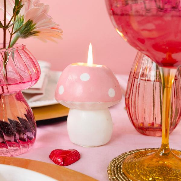Talking Tables Pink & White Mushroom Candle - Large