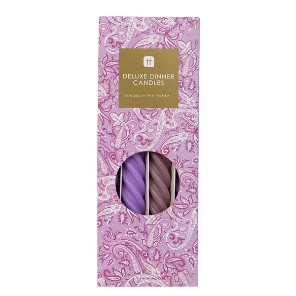 talking tables Purple Spiral Candles - 4 Pack