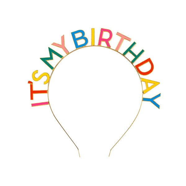 talking tables Rainbow 'It's My Birthday' Headband