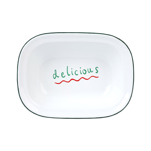 Talking Tables Red Enamel "Delicious" Dish - 20cm