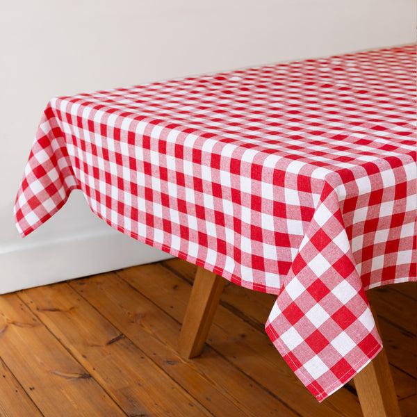 Talking Tables Red & White Gingham Fabric Tablecloth