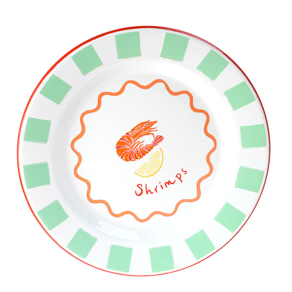 talking tables Shrimp Enamel Plate - 25cm