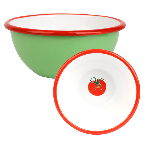 talking tables Tomato Green Enamel Bowl - 14cm