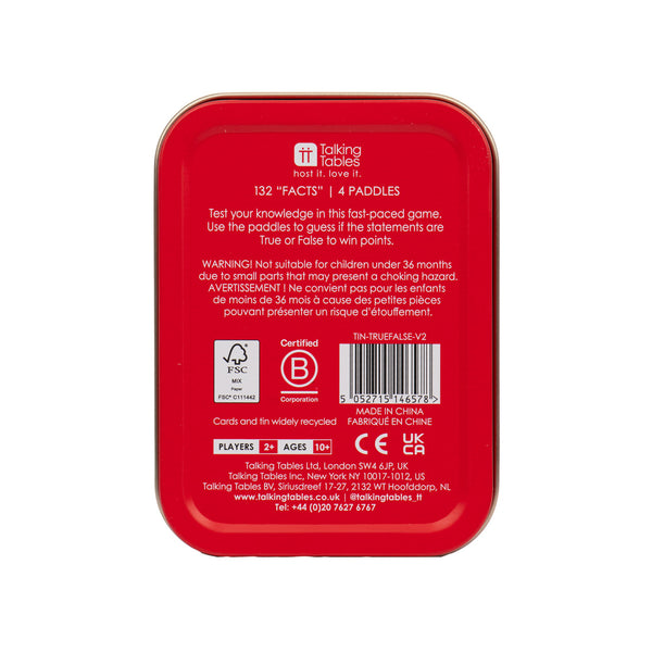 Talking Tables True Or False In A Tin
