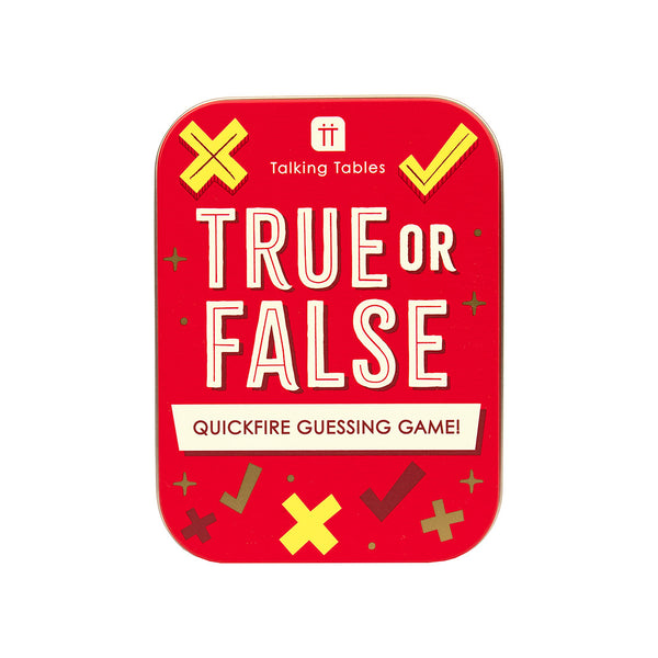 talking tables True or False in a Tin