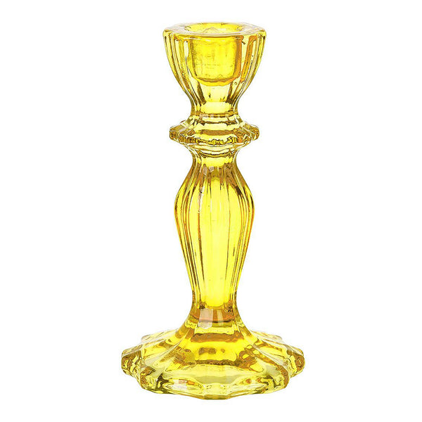 talking tables Yellow Glass Candlestick Holder