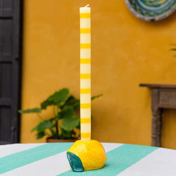 Talking Tables Yellow Stripe Dinner Candle