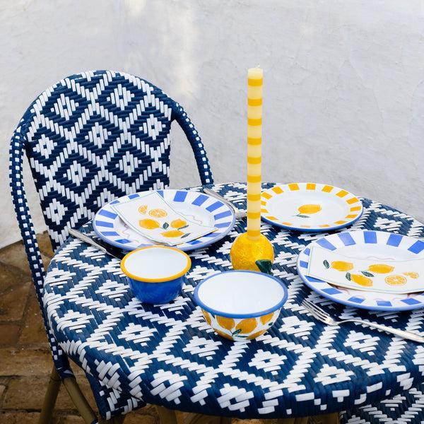 Talking Tables Yellow Stripe Dinner Candle