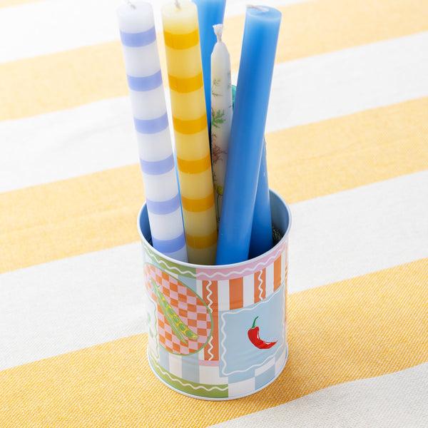 Talking Tables Yellow Stripe Dinner Candle