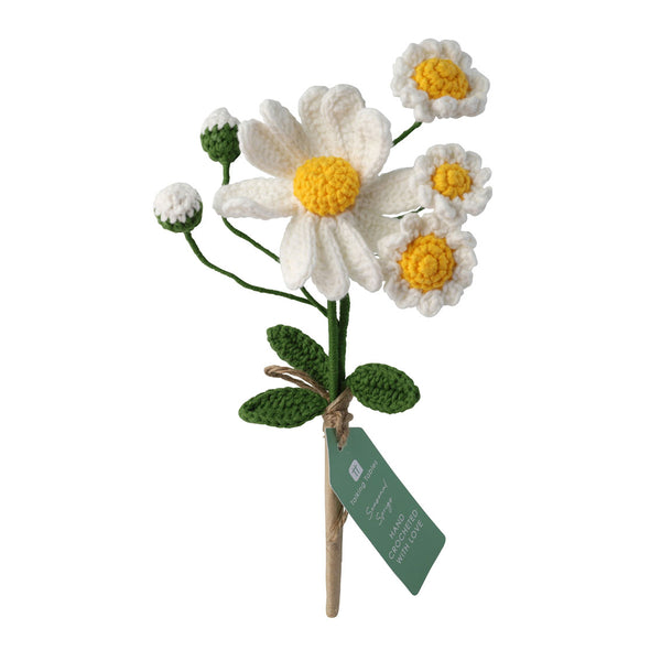 talking tables White Daisy Crochet Sprigs - 18cm - 2 Pack
