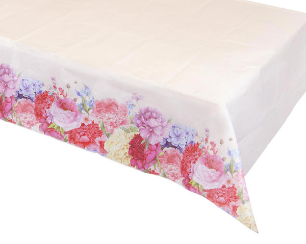 talking tables White Floral Edged Paper Table Cover