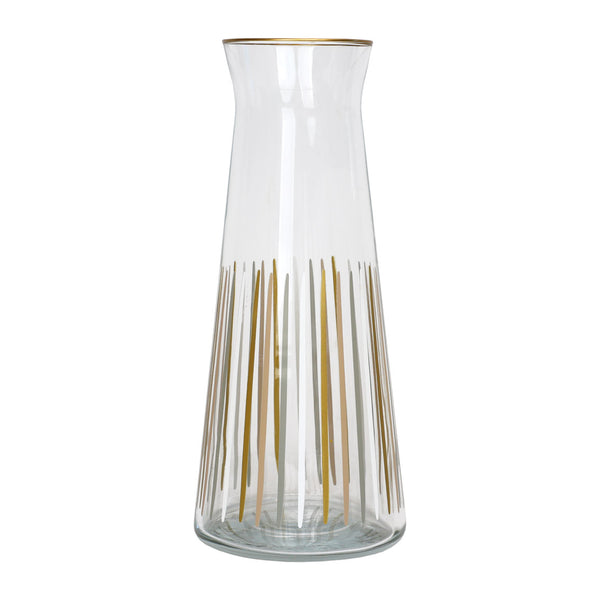 Talking Tables White & Gold Striped Christmas Glass Carafe - 25cm