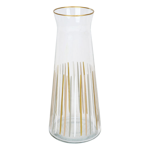 talking tables White & Gold Striped Christmas Glass Carafe - 25cm
