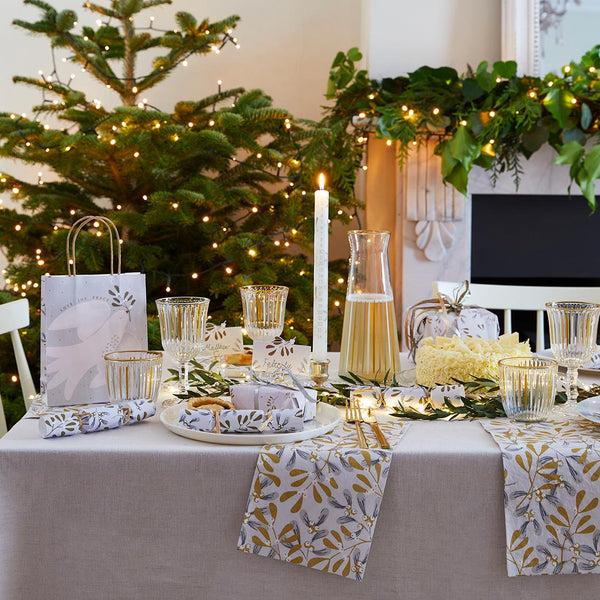 Talking Tables White & Gold Striped Glass Tumblers - 6 Pack