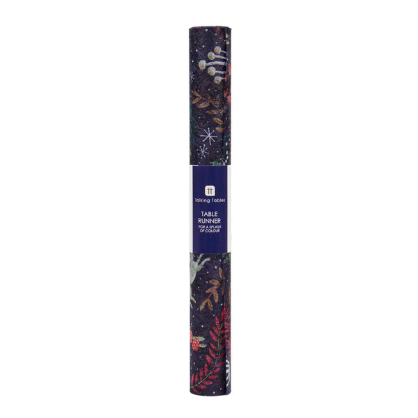 Talking Tables Woodland Flora & Fauna Dark Blue Table Runner - 2m