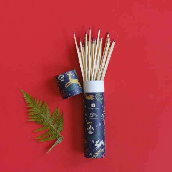 Talking Tables Woodland Flora & Fauna Dark Blue Tube Of Matches
