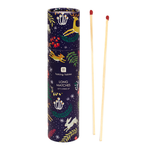 talking tables Woodland Flora & Fauna Dark Blue Tube of Matches