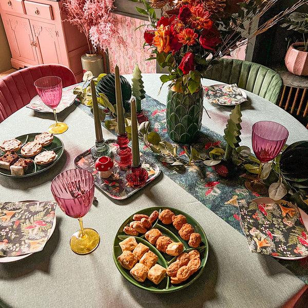 Talking Tables Woodland Forest Mushroom Green Table Runner - 2m