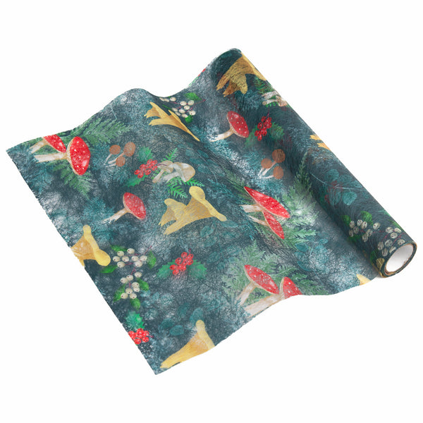 talking tables Woodland Forest Mushroom Green Table Runner - 2m