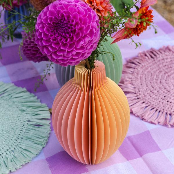 Talking Tables Yellow & Orange Ombre Honeycomb Paper Bud Vase