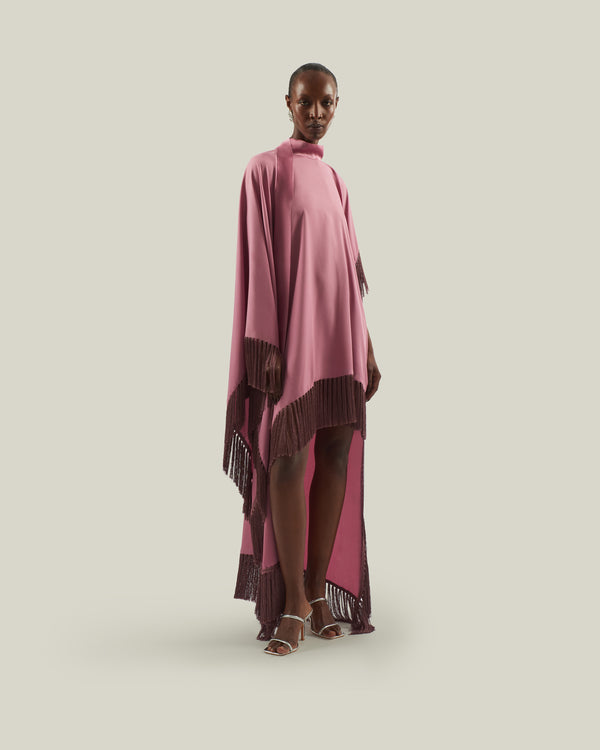 Taller Marmo California Tassel Kaftan In Antique Pink