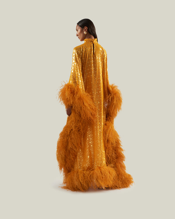 Taller Marmo Casta Diva Opulence Kaftan In Marigold