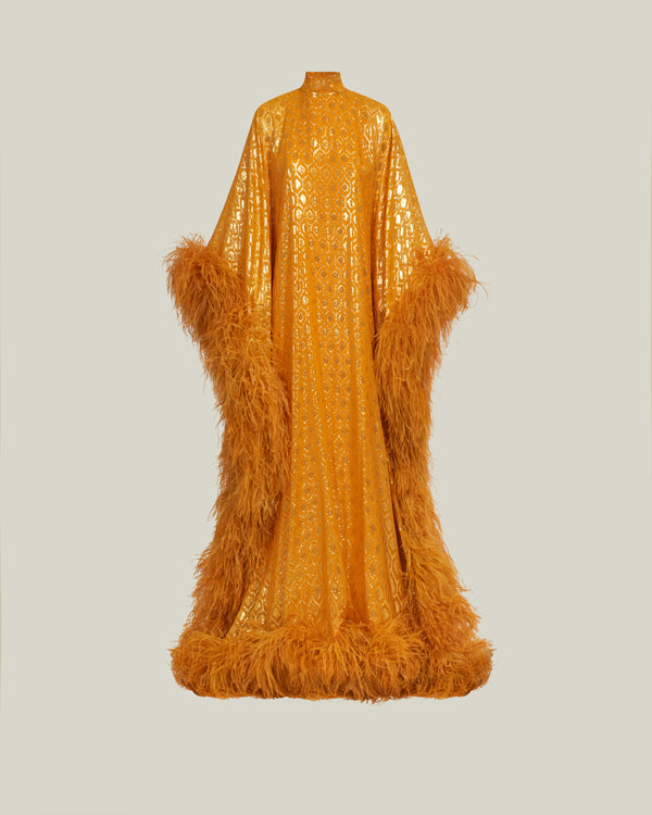 Taller Marmo Casta Diva Opulence Kaftan In Marigold