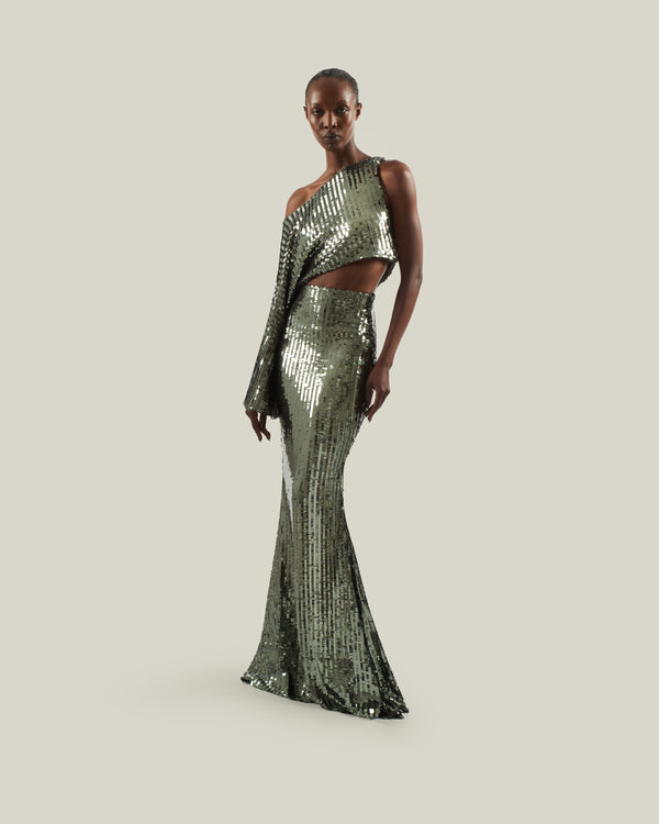 taller marmo Ariel Disco Skirt in Steel