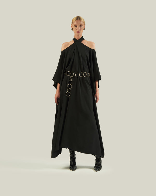 taller marmo Belted Mambo Kaftan in Black