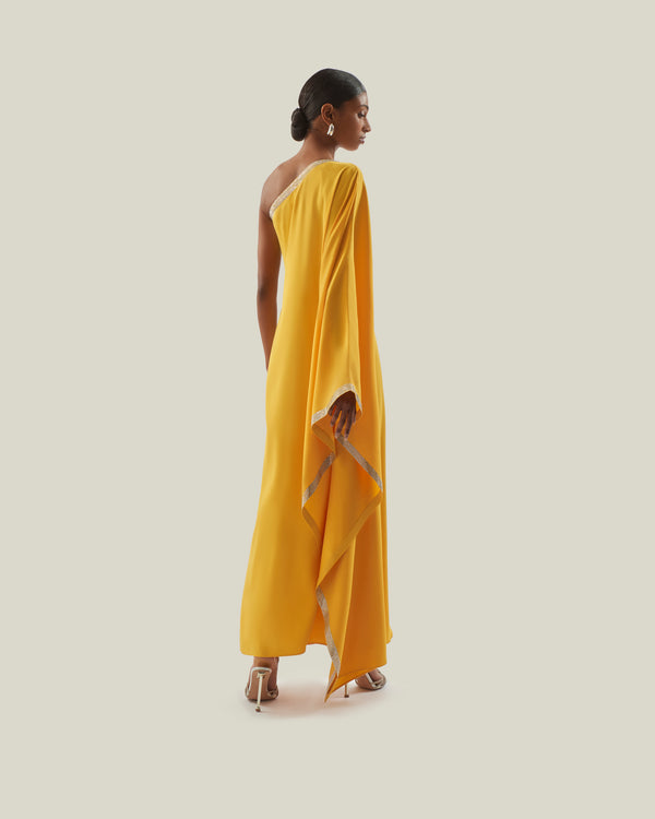 Taller Marmo Betsy Crystal Dress In Lemon