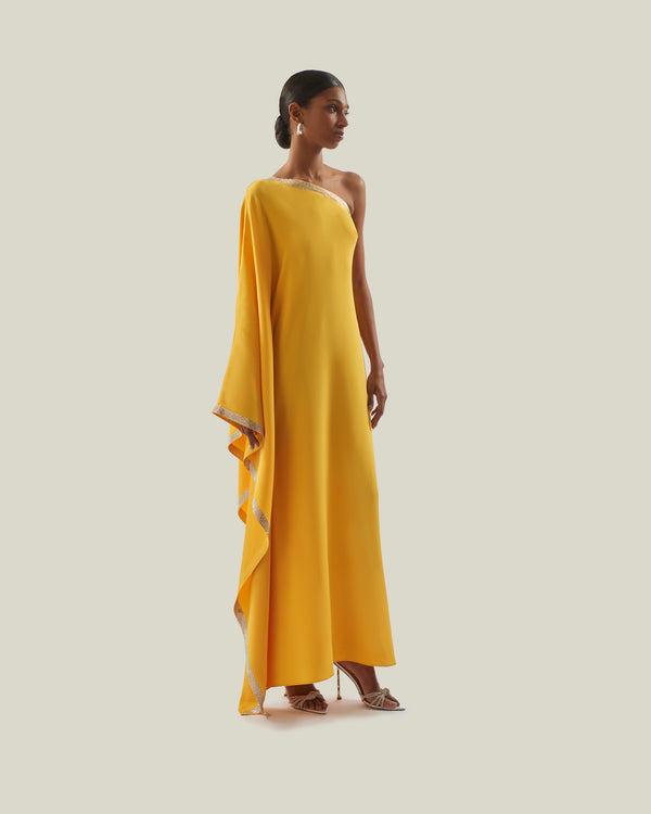 taller marmo Betsy Crystal Dress in Lemon
