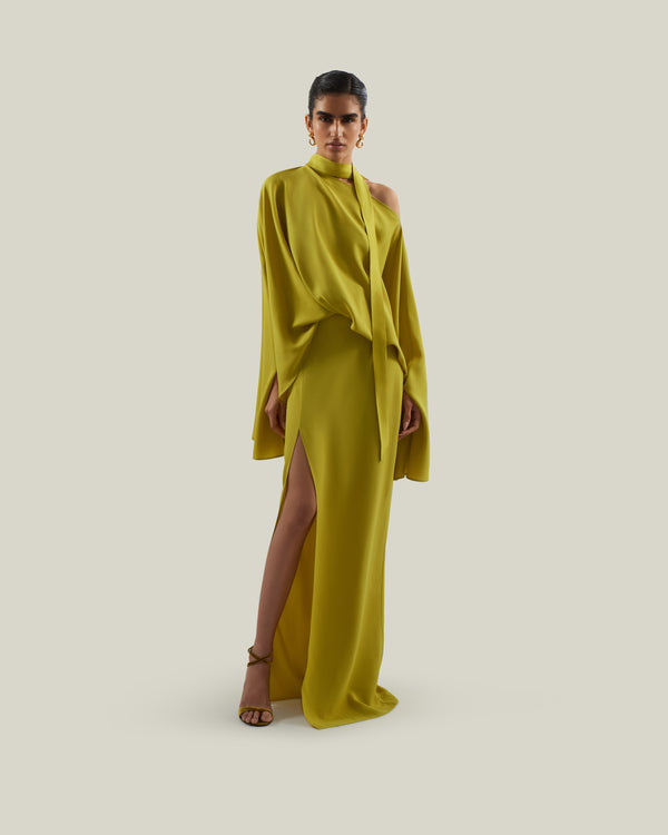 taller marmo Brooks Dress in Chartreuse