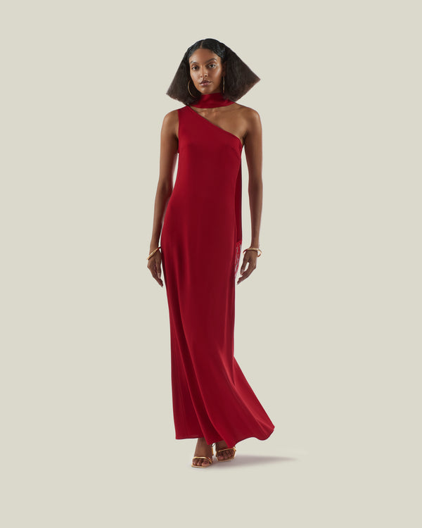 taller marmo Caroline Dress in Ruby