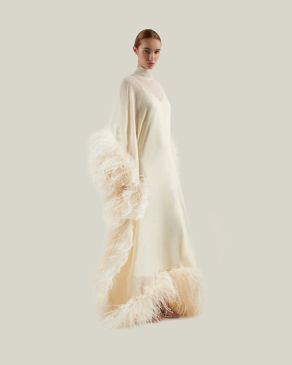 taller marmo Casta Diva Spirito Kaftan in Ivory