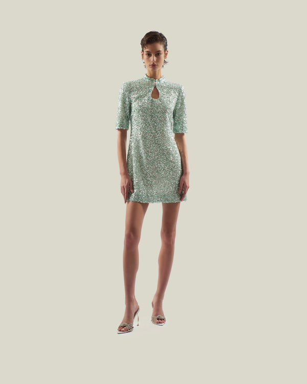 Taller Marmo Delphi Disco Dress In Mint