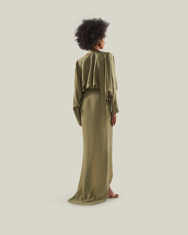 Taller Marmo Dunaway Dress In Brass