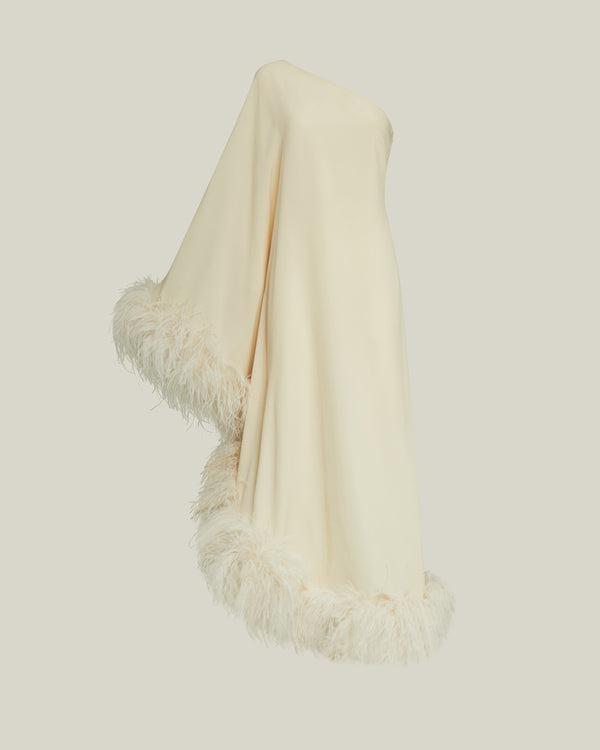 Taller Marmo Feathered Ubud Dress In Ivory