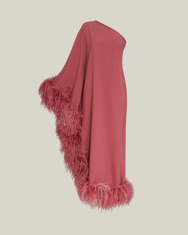 Taller Marmo Feathered Ubud Dress In Peony