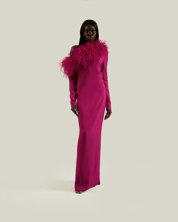 taller marmo Garbo Dress in Magenta