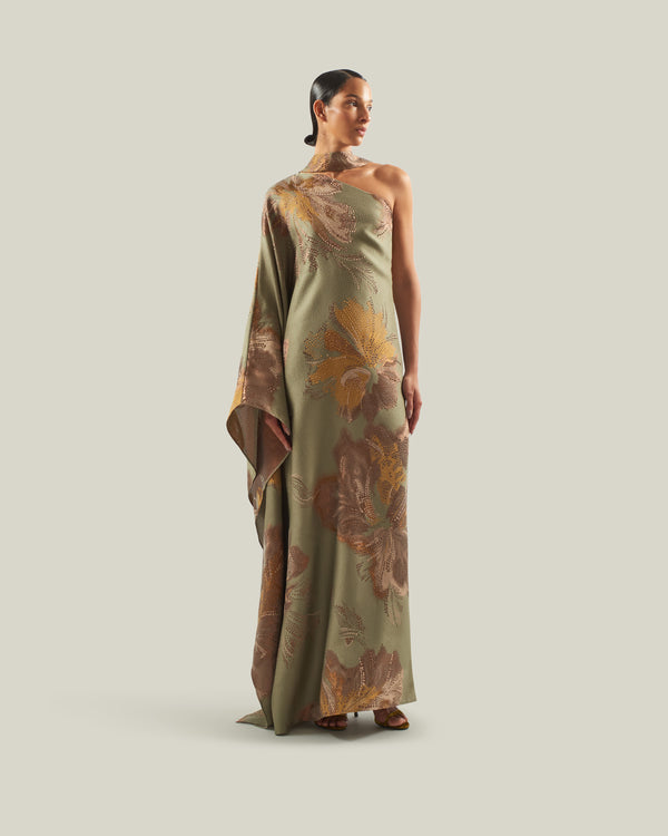 taller marmo Hardison Bloom Dress in Salvia