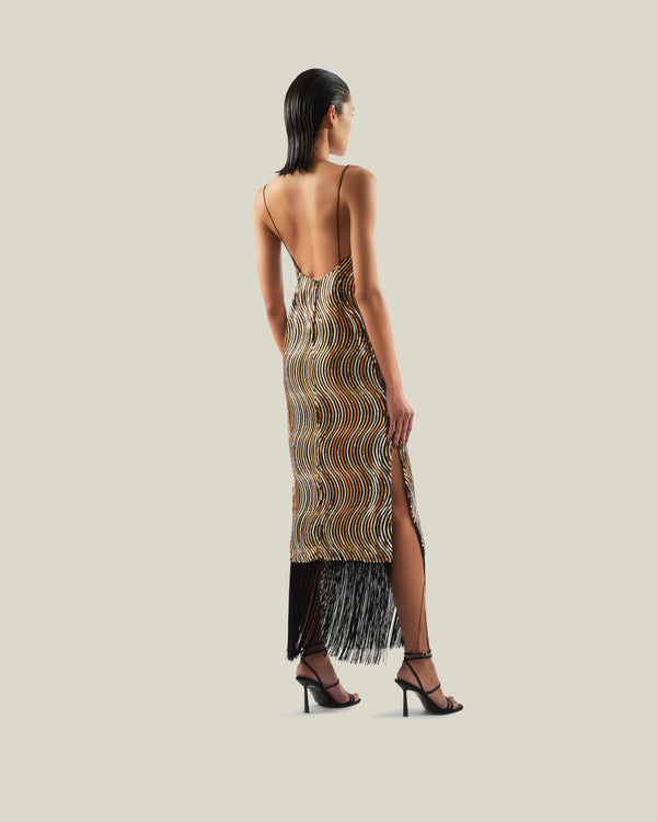 Taller Marmo Hemingway Disco Dress In Gold