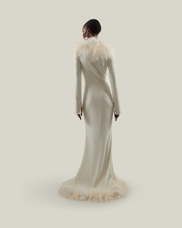 Taller Marmo Hollywood Gown In Latte
