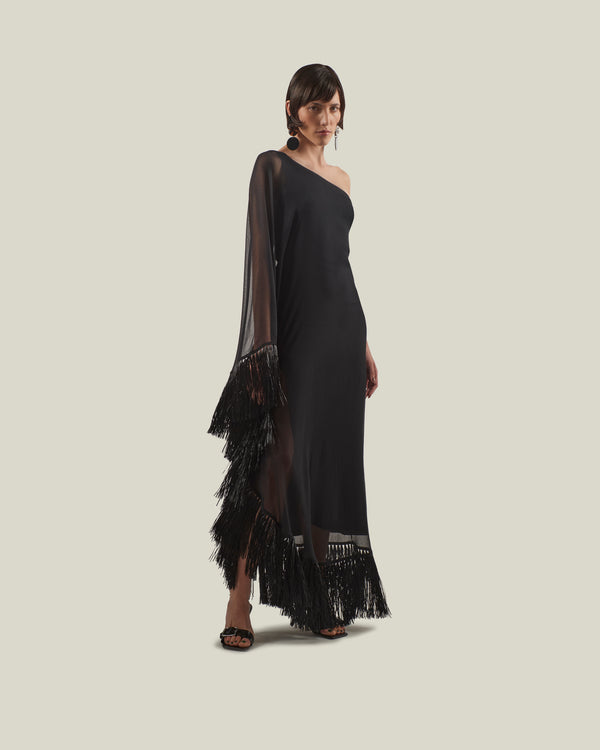 taller marmo Hut Dress in Black