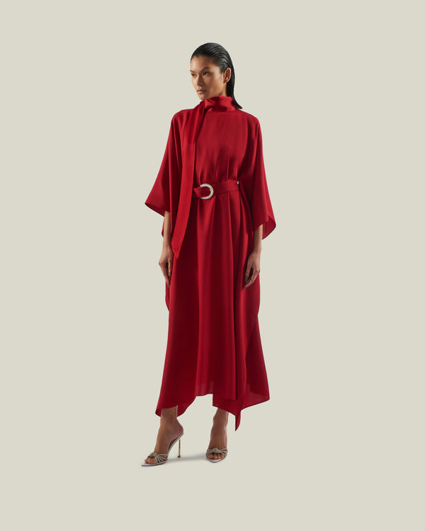 taller marmo La Luna Crystal Kaftan in Ruby