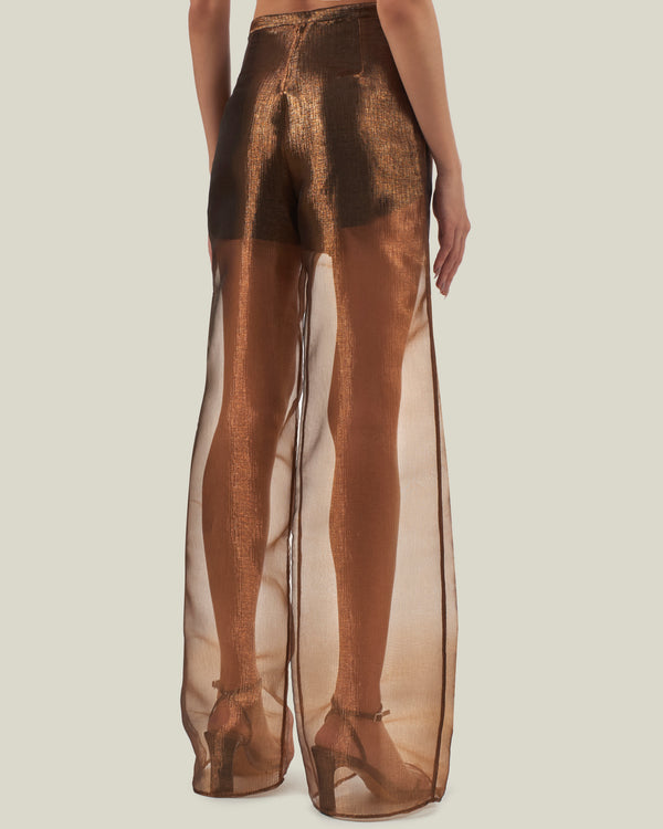 Taller Marmo Marlene Metallic Pants In Bronze