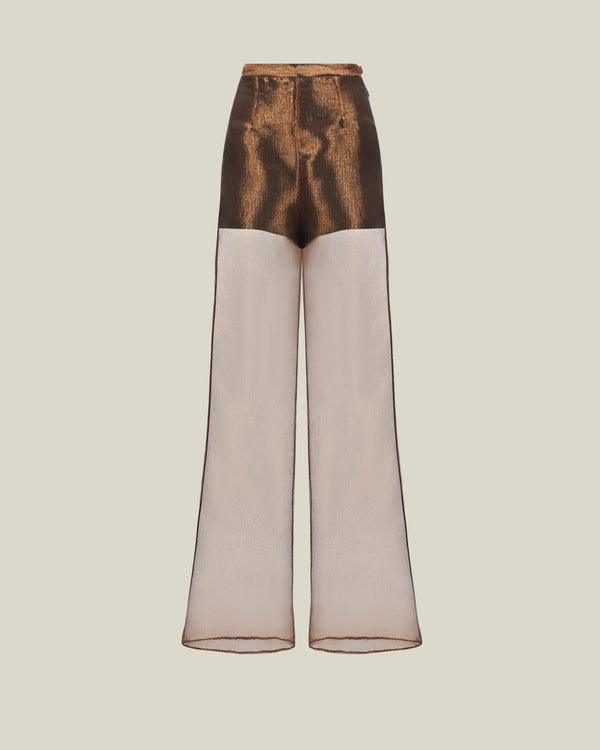 Taller Marmo Marlene Metallic Pants In Bronze