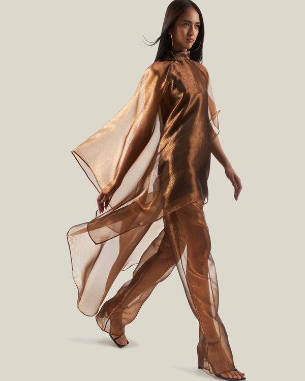 taller marmo Marlene Metallic Pants in Bronze
