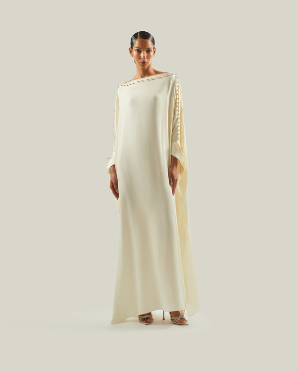 Taller Marmo Mila Crystal Kaftan In Latte