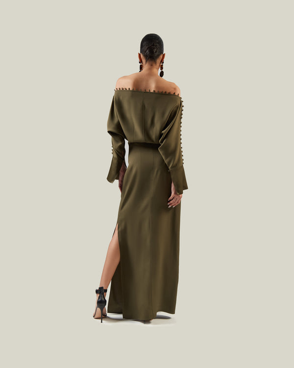 Taller Marmo Mila Dress In Forest Green